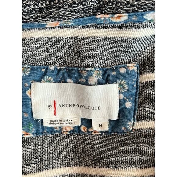 Anthropologie Devin Textured Sweatshirt Toned Grey Striped Sweater sz medium - Picture 10 of 14